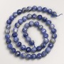 Natural Stone Sodalite Beads, Faceted Round, on a Strand, Diameter 7mm+/-, Length 39cm+