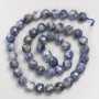 Natural Stone Sodalite Beads, Faceted Round, on a Strand, Diameter 8mm+/-, Length 38cm+