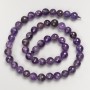 Natural Stone Amethyst Beads, Faceted Round, on a Strand, Diameter 8mm+/-, Length 39cm+