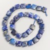 Lapis Lazuli Natural Stone Beads, flat faceted square, diameter 9.5x5mm+/-, length 40cm+
