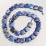 Lapis Lazuli Natural Stone Beads, flat faceted square, diameter 9.5x5mm+/-, length 40cm+