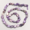 Natural Stone Beads Charoite Tumbled on String, diameter 8x10mm+-, length 40cm+
