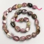 Natural Stone Beads Tourmaline Nuggets on String, diameter 10x14mm+-, length 40cm+