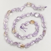 Natural Stone Beads Ametrine Tumbled on String, diameter 7x9mm+-, length 40cm+