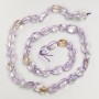 Natural Stone Beads Ametrine Tumbled on String, diameter 7x9mm+-, length 40cm+