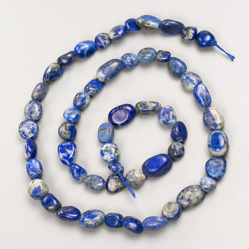 Natural Stone Beads Sodalite Tumbled on String, diameter 7x8mm+-, length 40cm+