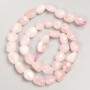 Natural Stone Beads Rose Quartz Tumbled on String, diameter 8x11mm+-, length 40cm+