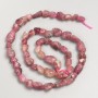 Rubellite Tourmaline Natural Stone Tumbled Beads on Strand, Diameter 7x9mm+/-, Length 39cm+