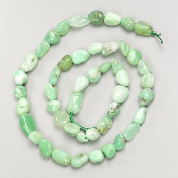 Green Larimar Natural Stone Tumbled Beads on Strand, Diameter 7x8mm+/-, Length 40cm+