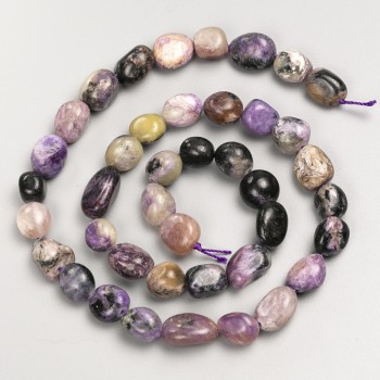 Charoite Natural Stone Tumbled Beads on Strand, Diameter 10x12mm+/-, Length 42cm+