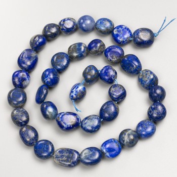 Natural Stone Sodalite Tumbled Beads on Thread, Diameter 10x12mm+/-, Length 41cm+