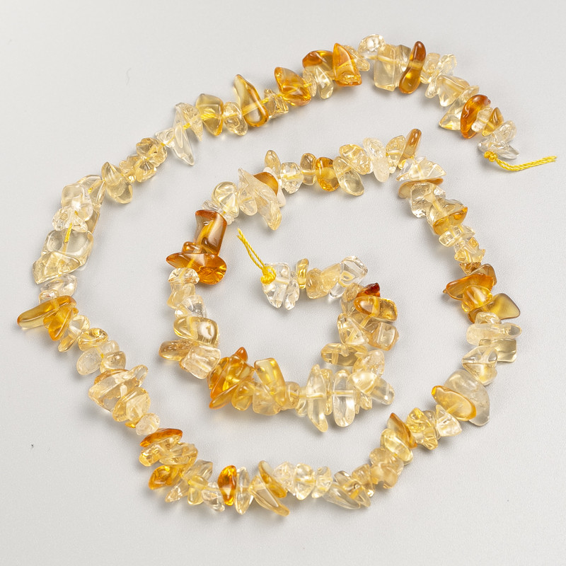 Citrine Stone Beads Chips on Thread, Diameter 5-7x4mm+/-, Length 41cm+
