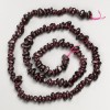 Stone Beads Garnet Chips on String, diameter 6x3mm+-, length 41cm+