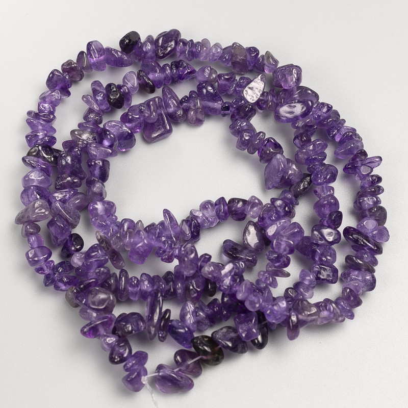 Amethyst Stone Beads Chips on Long Strand, Diameter 7-10x3-5mm+/-, Length 85cm+