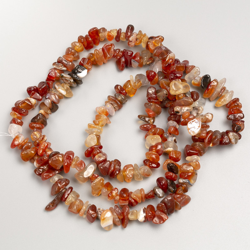 Carnelian Stone Beads Chips on Long Strand, Diameter 7-10x5mm+/-, Length 80cm+
