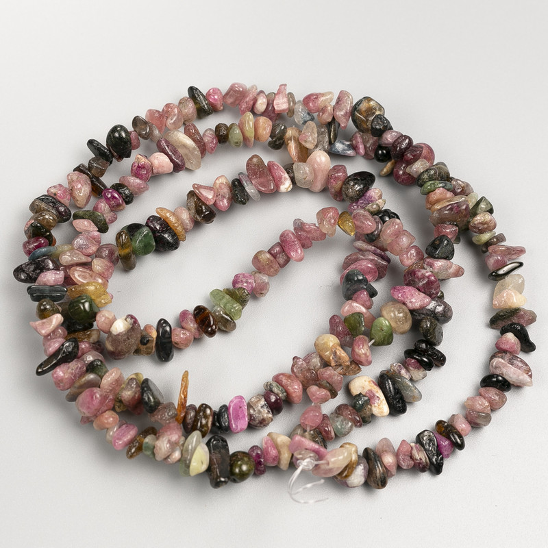 Tourmaline Stone Chip Beads on Long Strand, Diameter 8-10x3mm+-, Length 80cm+