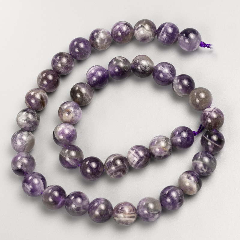Amethyst Stone Beads Smooth Round on Thread, Diameter 10mm+-, Length 39cm+