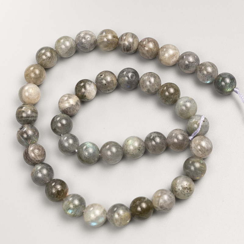 Natural Labradorite Stone Beads Smooth Round on Thread, Diameter 10mm+-, Length 38cm+
