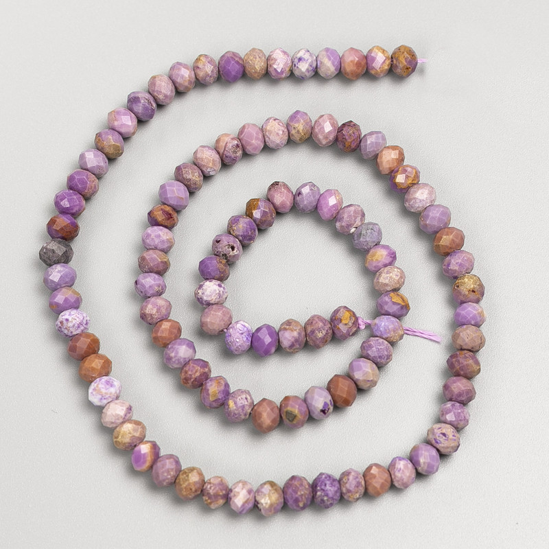 Natural Phosphosiderite Stone Beads Faceted Rondelle on Thread, Diameter 5x3.5mm+-, Length 39cm+