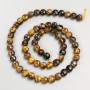 Natural Tiger's Eye Stone Beads Faceted Coin on Thread, Diameter 6.5x5mm+-, Length 39cm+