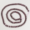 Natural Garnet Stone Beads Faceted Coin on Thread, Diameter 4x4mm+-, Length 38cm+