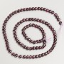 Natural Garnet Stone Beads Faceted Coin on Thread, Diameter 4x4mm+-, Length 38cm+