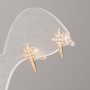 Earrings Xuping Gold Plated 18K with White Rhinestones, diameter 14x10mm+