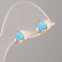 Xuping Stud Earrings 18K Gold Plated with Blue Crystals 7mm+