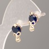 Xuping Stud Earrings, 18K Gold Plated, Blue Stone, 14.5x8mm+ diameter