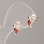 Xuping Stud Earrings with Red Stone, 10x4mm
