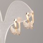 Xuping Earrings, 18K Gold Plating with White Rhinestones, diameter 18x12.5mm+