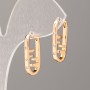 Xuping Earrings, 18K Gold Plating with White Rhinestones, diameter 21x11mm+