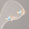 Xuping Stud Earrings, 18K Gold Plating, Blue Hearts, diameter 10x5mm+