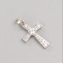 Xuping Cross Pendant, Rhodium Plated with White Stones, 22x14mm+