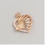Xuping 18K Gold Plated Heart Pendant with White Rhinestones, diameter 17x16mm+