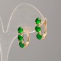 Xuping 18K Gold Plated Earrings with Green Stone and White Rhinestones, 17x5mm