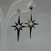 Xuping Star Earrings with White Stones, 22mm Diameter, 4.5cm Length, Rhodium