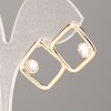 Xuping Square 18K Gold-Plated Earrings with White Crystal, 17x17mm+