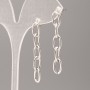 Xuping Rhodium Stud Earrings with Chain, 6.5mm Diameter, 3.5cm Length+