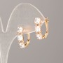 Xuping 18K Gold-Plated Earrings with White Crystals, 17x5mm+