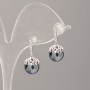 Xuping Earrings with Black Majorca Pearls, Petrol Tint, 9mm Diameter, 18mm Length, Rhodium