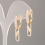 Xuping Earrings 18K Gold Plated with White Rhinestones (removable lower part), diameter 3-6mm, length 4cm+
