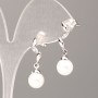 Xuping Earrings with White Majorica Pearl 8mm, Rhodium