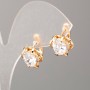 Xuping Earrings 18K Gold Plated with White Crystal, diameter 12.5x11mm+