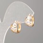 Xuping Earrings 18K Gold Plated Rhodium with White Rhinestones, diameter 13.5x8mm+