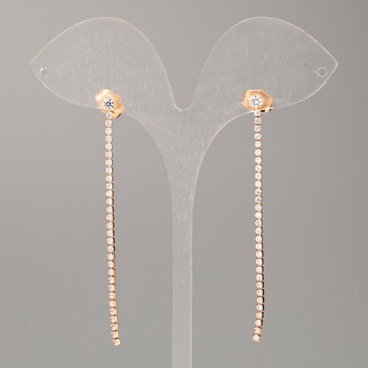 Xuping Stud Earrings 18K Gold Plated, diameter 2mm+-, length 6cm+