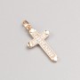 Xuping Cross Pendant 18K Gold Plated with White Rhinestones, diameter 26x15.5mm+