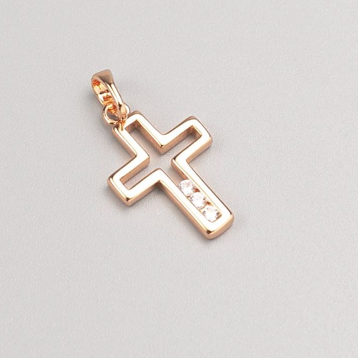 Xuping Cross Pendant 18K Gold Plated, diameter 21x13mm+