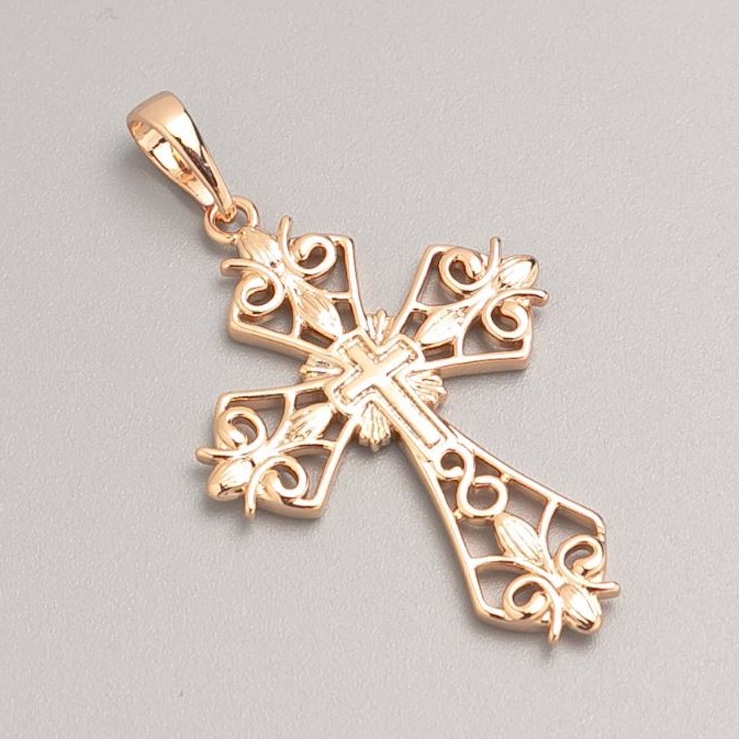 Xuping Cross Pendant 18K Gold Plated, diameter 33x22.5mm+