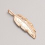 Xuping Pendant 18K Gold Plated Feather with White Rhinestones, diameter 40x13mm+
